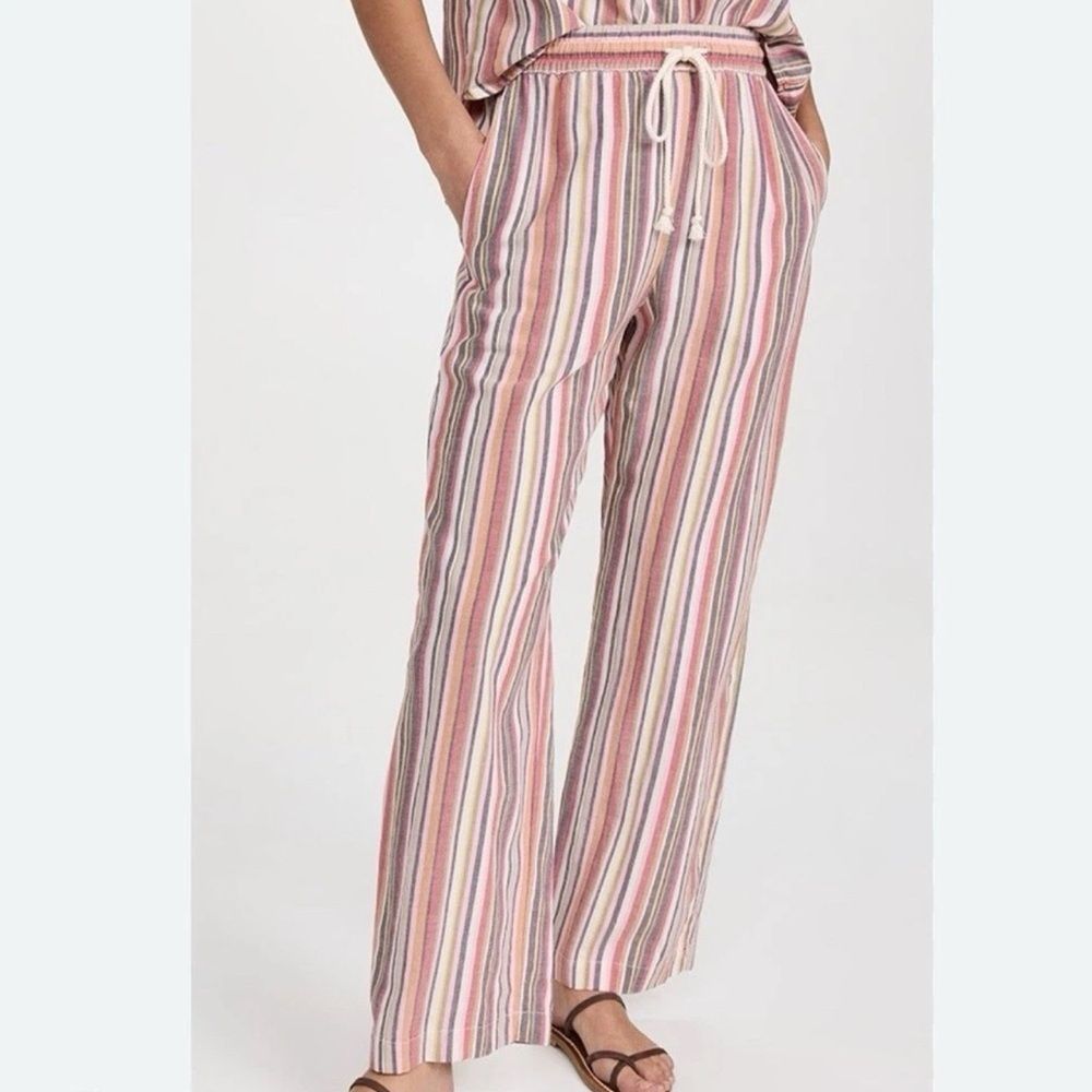 Xirena Sunshade Multicolored Striped Harper Pant 100% Cotton Size Small Pockets